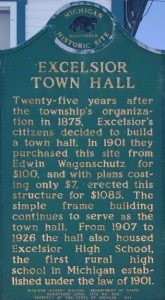 Excelsior Township Hall Michigan Historical Marker