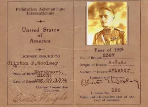 Picture of Captain Woolsey License endorsed by Orville Wright