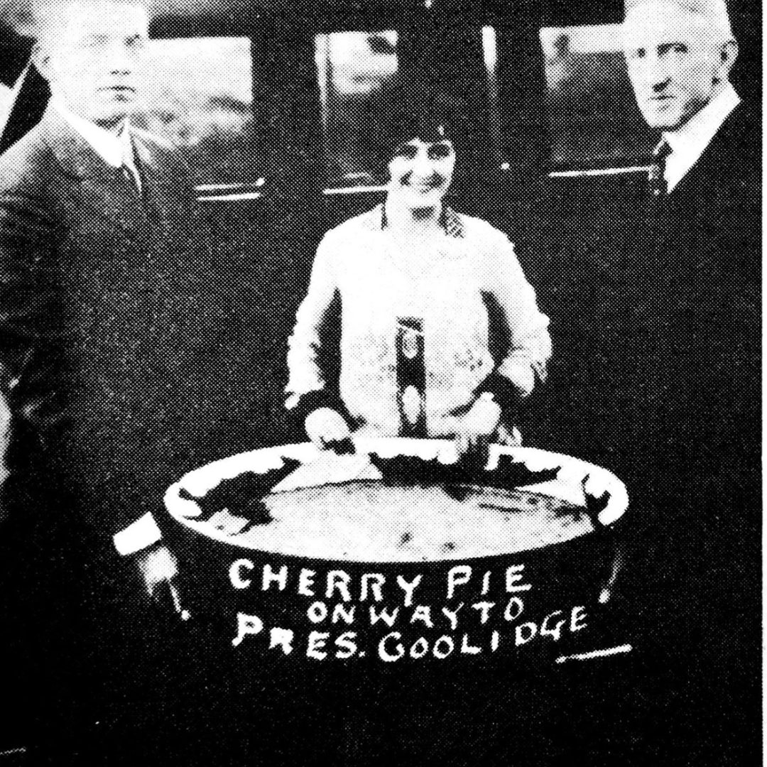 On August 18, 1926, a 46-pound cherry pie from Traverse City was delivered to President Coolidge, putting Northern Michigan cherries in the spotlight.