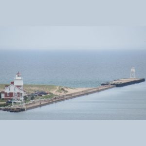 Two simple skeletal towers guide ships into Grand Marais Harbor, and the inner light still uses its original Fresnel lens. It remains one of the few working Fresnel lenses on Lake Superior today.