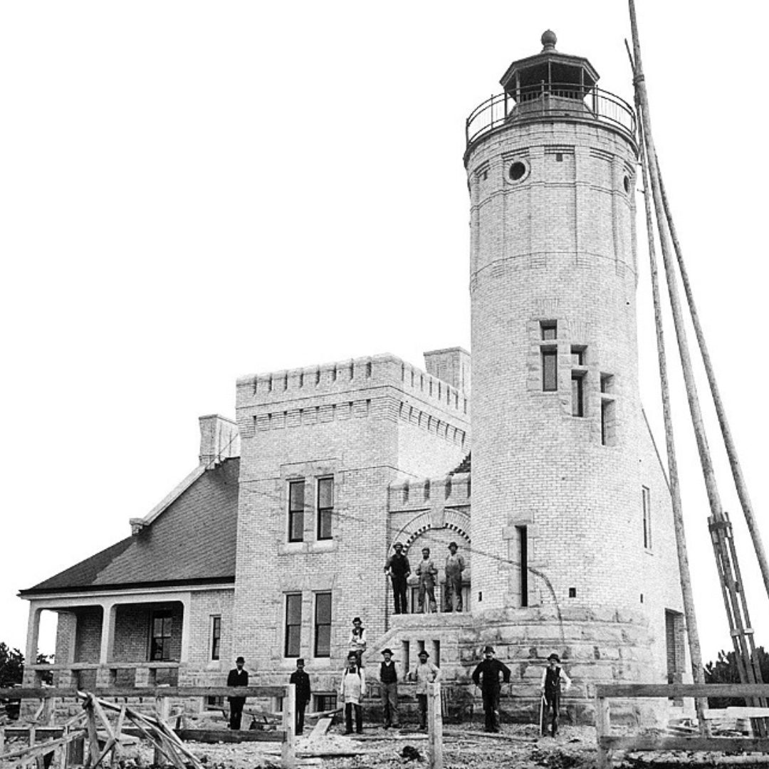 Old Mackinac Point Lighthouse guided ships through the Straits until the Mackinac Bridge made it obsolete. Today it stands as a restored maritime museum.