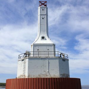 Keweenaw Waterway Upper Entrance Light marks the northern gateway to the Portage Waterway, reflecting decades of engineering and navigation on Lake Superior.