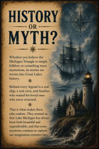 Explore the history and folklore of Michigan's mysterious Lake Michigan Triangle, where shipwrecks, disappearances, and legends have fascinated generations.